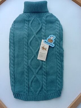 Dog 🐶 Pullover Cable Wrapped Turtleneck Sweater Size L